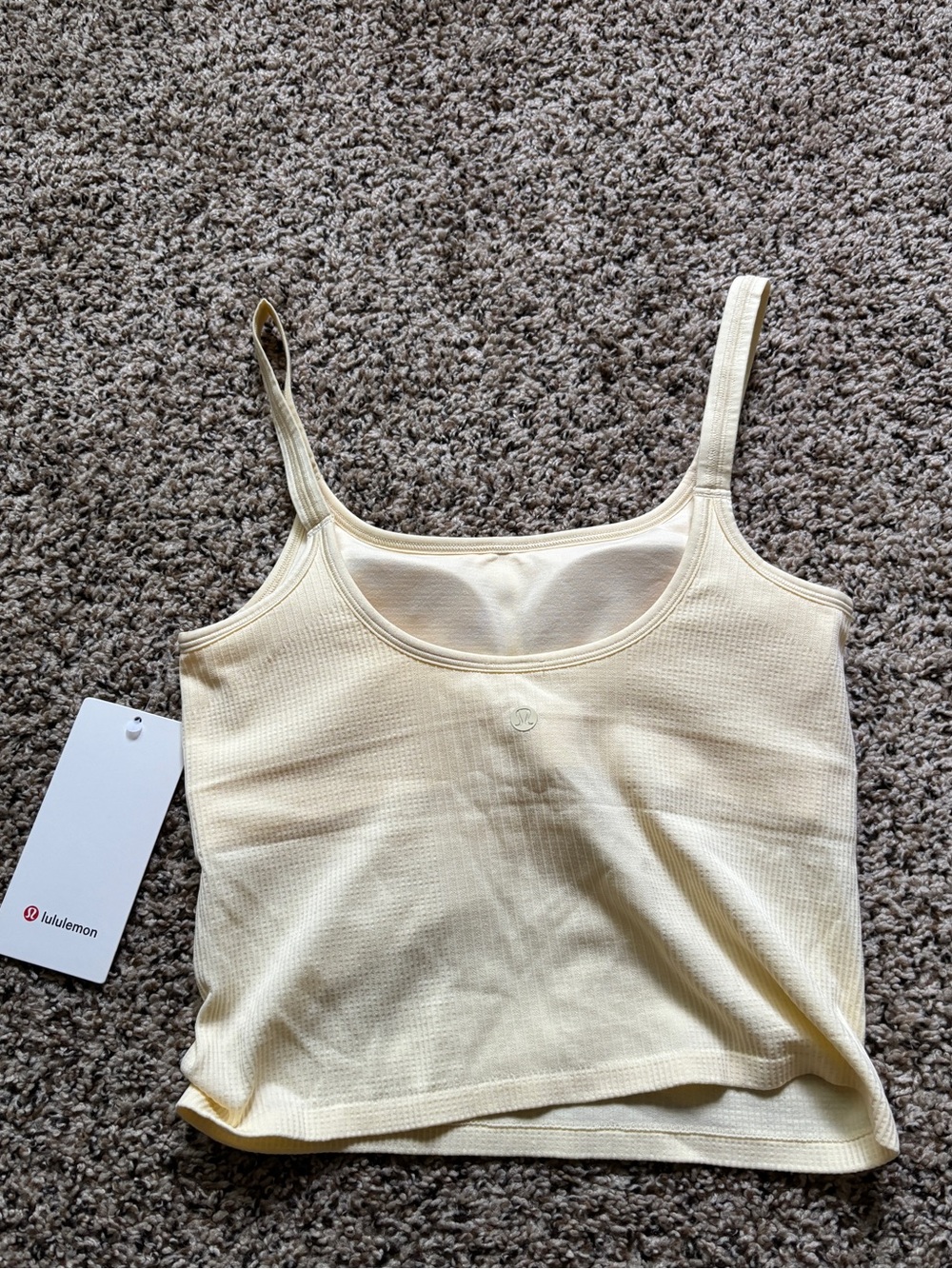 NWT Lululemon Buttercream Yellow Ebb to Street Scoop Cropped Tank - Picture 2 of 5
